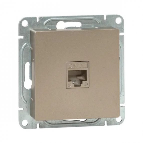 Фотография товара 'EKF UP1-SOC-RJ45-5 Механизм розетки RJ45 (cat5), шампань Эпика'