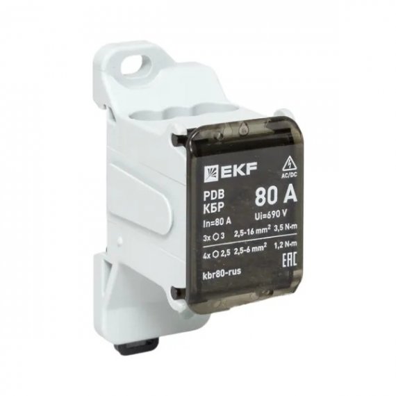 Фотография товара 'EKF kbr80-rus Клеммный блок распределительный КБР 80A'