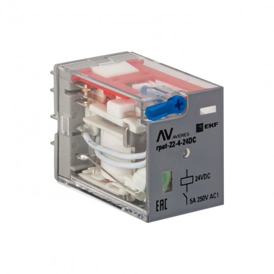 Фотография товара 'EKF rpat-22-4-24DC Реле промежуточное с кнопкой RPAt 22/4 5A 24В DC'