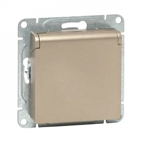 Фотография товара 'EKF UP1-SOC-111-44 Механизм розетки, 16А, IP44, с заземлением, со шторками, c крышкой'