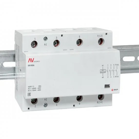 Фотография товара 'EKF km-av-6-80-40-24V Контактор модульный КМ 80А 4NO 24В АС'