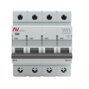Фотография товара 'EKF Выключатель автоматический AV-10 4P 6A (D) 10kA AVERES mcb10-4-06D-av'