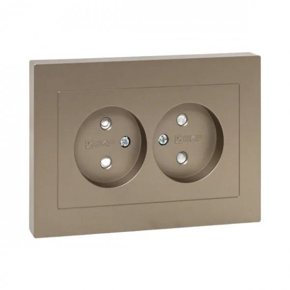 Фотография товара 'EKF UP1-SOC-201 Механизм розетки двойной, 16А, без заземления, со шторками'