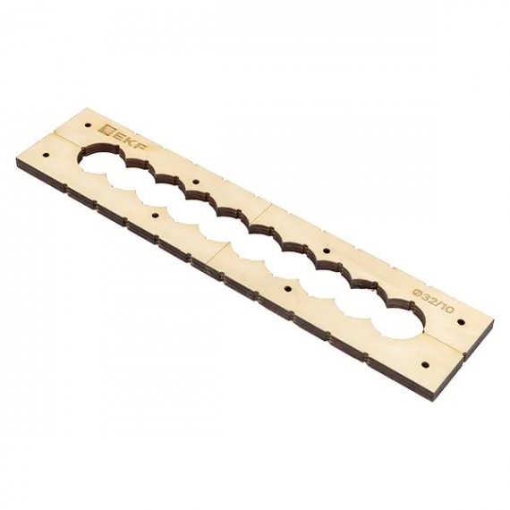 Фотография товара 'EKF sh-d32-10 Шаблон для групповых отверстий c 10 отв. диам. 32 мм'