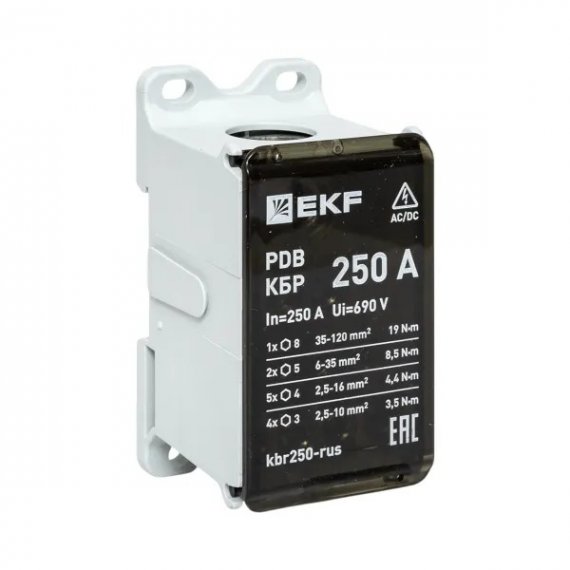 Фотография товара 'EKF kbr250-rus Клеммный блок распределительный КБР 250A'