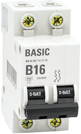 Фотография товара 'EKF  Автоматический выключатель 2P 10А (B) 4,5кА ВА 47-29 Basic mcb4729-2-10-B'