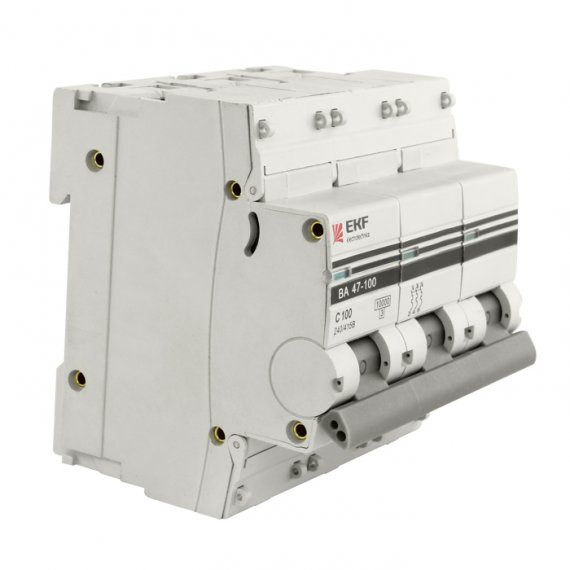 Фотография товара 'EKF Автоматический выключатель 3P 31,5А (D) 10kA ВА 47-100 PROxima mcb47100-3-31.5D-pro'