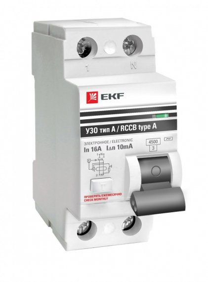 Фотография товара 'EKF Устройство Защитного Отключения ВД-100 4P 40А/30мА (электронное, тип А) PROxima elcb-4-40-30-e-a-pro'