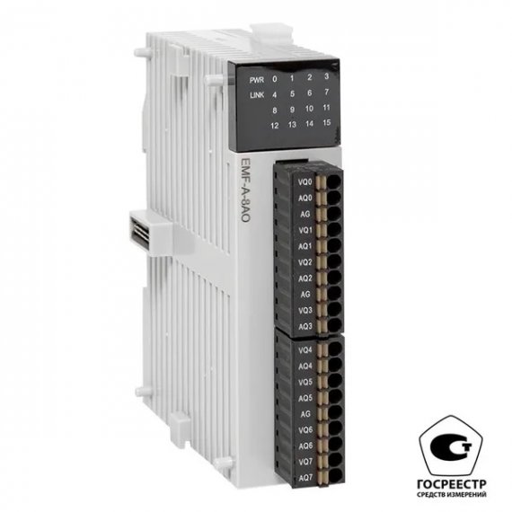 Фотография товара 'EKF EMF-A-8AO-V Модуль аналогового вывода EMF 8 PRO-Logic'
