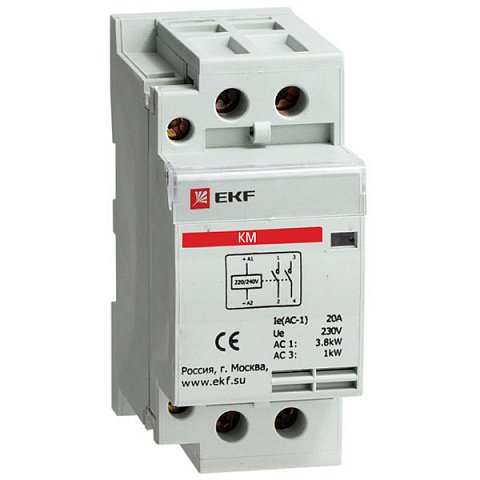 Фотография товара 'EKF Контактор модульный КМ 50А NО+NC (2 модуля) PROxima km-2-50-11'