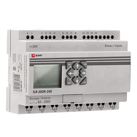 Фотография товара 'EKF Программируемое реле 20 в/в с дисплеем 24В PRO-Relay PROxima ILR-20DR-24D'