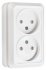 Фотография товара 'EKF Розетка 2-местная, 10А, без заземления, белая с защитной шторкой ENR10-102-100'