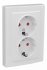 Фотография товара 'EKF Розетка 2-местная СП с заземлением 16А белая с защитной шторкой Basic ERR16-128-100'