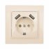 Фотография товара 'EKF Минск Розетка 1-местная СП с/з 16А бежевая ERR16-028-200-2USB'
