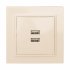 Фотография товара 'EKF Минск Розетка USB 2-местная СП 2,1А бежевая ERR-2USB-200'