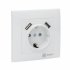 Фотография товара 'EKF Валенсия розетка 1-местная с/з 16А белая с защитными шторками с 2 USB 2,1А EWR16-028-10-2USB'