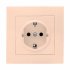Фотография товара 'EKF Валенсия розетка 1-местная с/з 16А кремовая с защитными шторками EWR16-028-20'