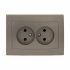 Фотография товара 'EKF Валенсия лицевая панель розетка 2-местной б/з 10А кашемир ESR10-L-102-40'