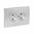 Фотография товара 'EKF Валенсия лицевая панель розетка 2-местной б/з 10А сталь ESR10-L-102-30'