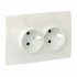 Фотография товара 'EKF Валенсия лицевая панель розетки 2-местной с/з 16А жемчуг ESR16-L-128-50'