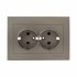 Фотография товара 'EKF Валенсия лицевая панель розетки 2-местной с/з 16А кашемир ESR16-L-128-40'