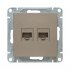 Фотография товара 'EKF UP1-SOC-2RJ45-5 Механизм розетки RJ45 - 2шт, (cat5), шампань Эпика'
