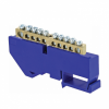 EKF Шина «0» N (6х9мм), 10 отверстий, латунь, изолятор на DIN-рейку PROxima sn0-63-10-d