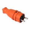 EKF Вилка оранжевая каучуковая прямая 230В 2P+PE 16A IP44 PRO RPS-011-16-230-44-ro